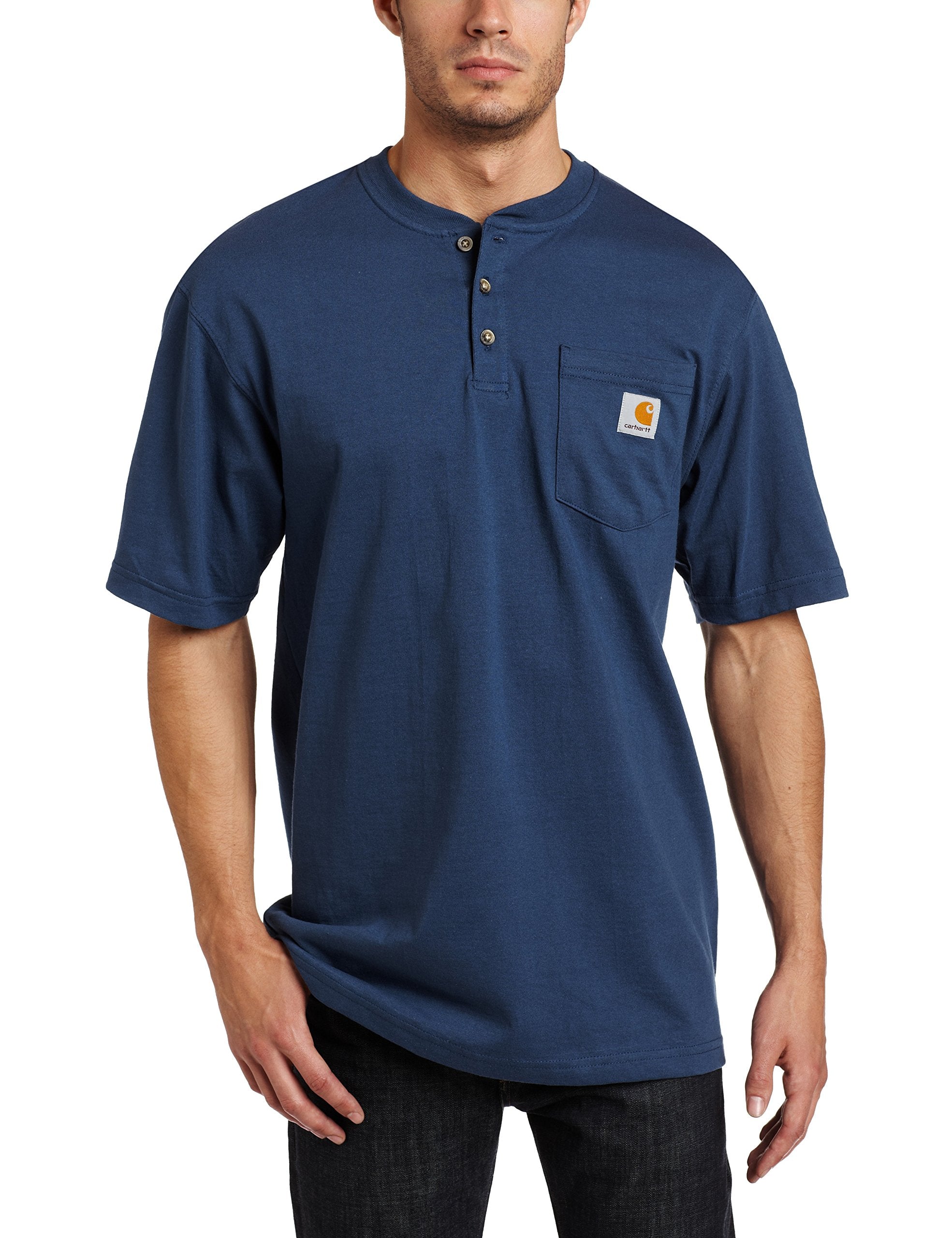 Carhartt Men's Loose Fit Heavyweight Short-Sleeve Pocket Henley T-Shirt